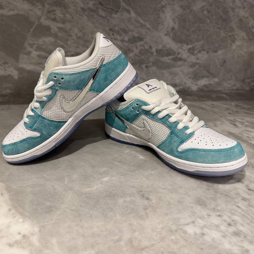 Nike SB Dunk Low Pro QA in Racer Blue and Metallic Silver - Size Mens 10